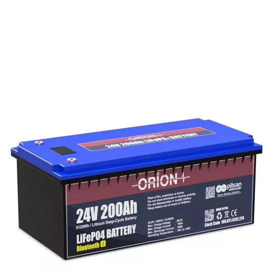 Orion 24200B 24V 200Ah LiFePO4 Bluetooth Ekranlı Akü