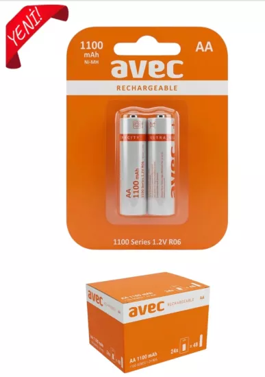 AVEC 1100 MAH ŞARJLI KALEM PİL 2Lİ