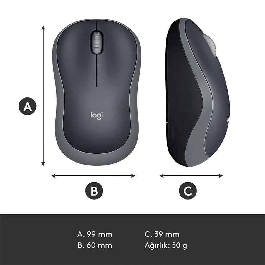Logitech M185 Kablosuz Mouse Siyah 