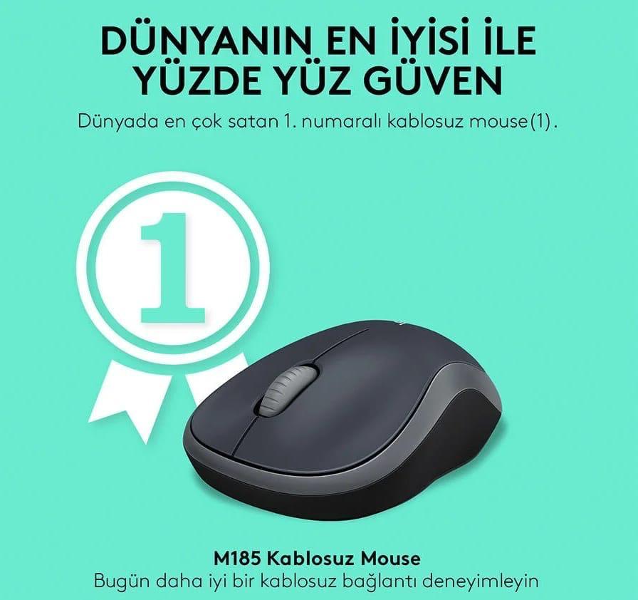 Logitech M185 Kablosuz Mouse Siyah 