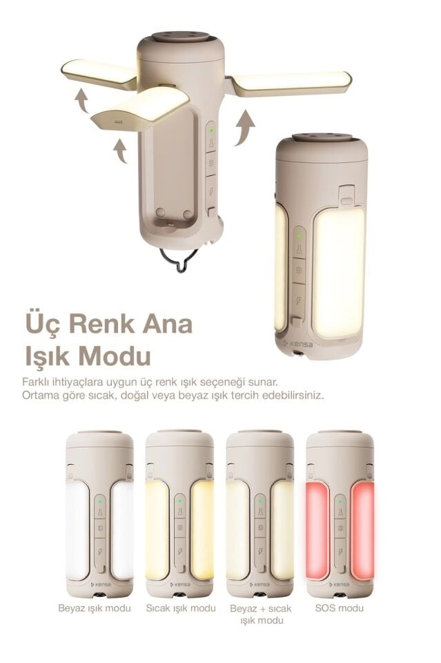 Kensa 10.000 mAh LED Kamp Lambalı Powerbank