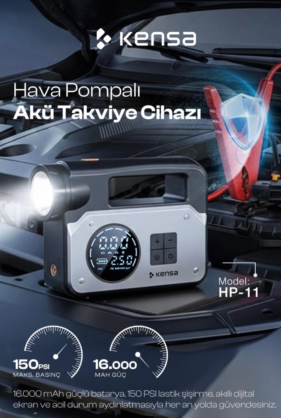 KENSA HP-11 HAVA POMPALI AKÜ TAKVİYE CİHAZI