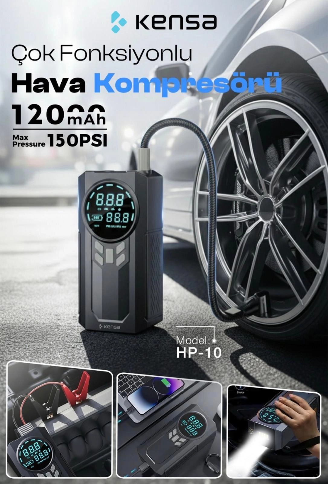 KENSA HP-10 ÇOK FONKSİYONLU HAVA KOMPRESÖRÜ
