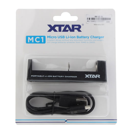 Xtar MC1  Şarj Cihazı Li-Ion Bataryalar 3,6 V/3,7 V için 1 A’ya kadar USB kablosu dahil 